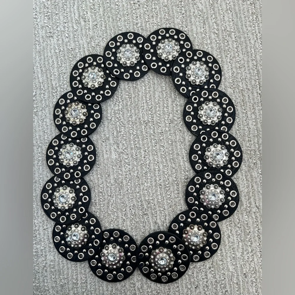 Nocona Crystal Concho Belt Women’s Western Rhinestone Belt - Picture 3 of 8